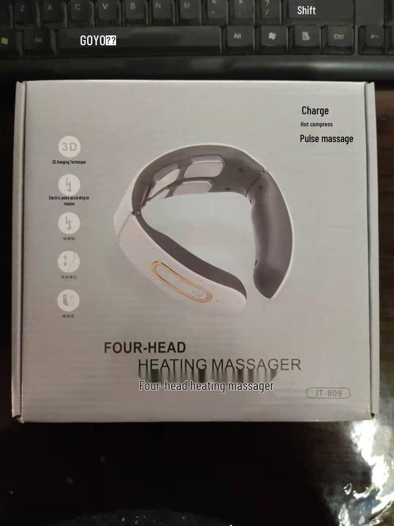 Four-Head Smart Cervical Massager with Hot Compress and Voice Control
