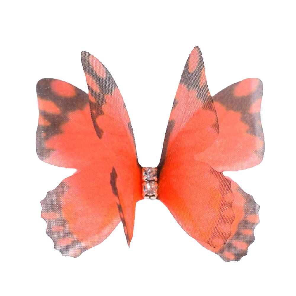 50pcs Gradient Color Fairy Chiffon Butterfly 4CM Sewing Craft Decoration  Garment Design Materials