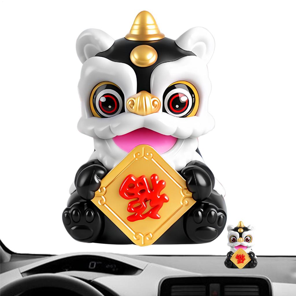 Auto Solar Löwentanz Ornament Chinesisches Neujahr Solarbetriebene Löwentanz Schreibtischdekorationen Auto Armaturenbrett Ornamente für Fahrer