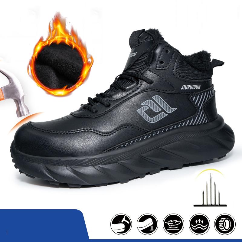 Plattform Sicherheitsschuhe Herren Stiefel leicht bequem Arbeitsschuhe Stahlkappenschuhe Durchstichsichere Sicherheitsstiefel Schutzschuh