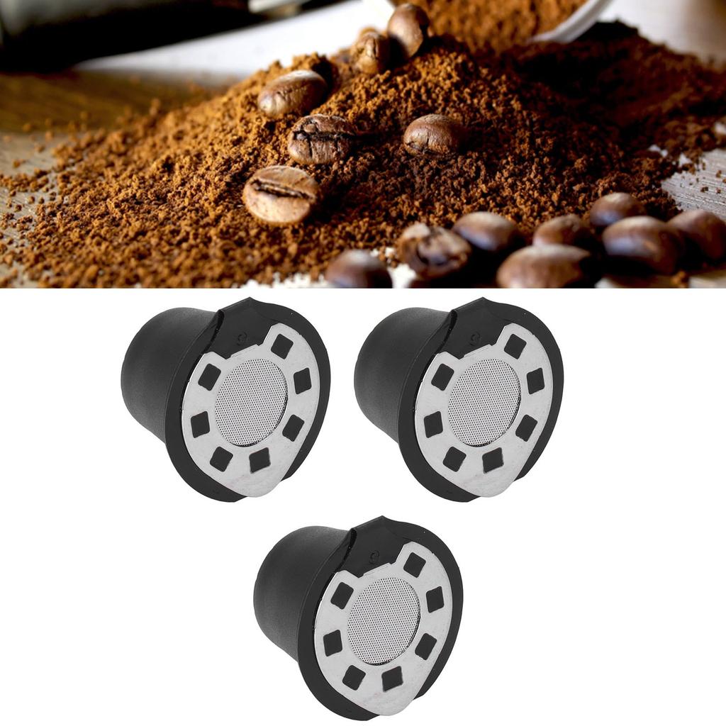 50ML Coffee Capsule Pods Cup with Spoon Brush Reusable Filter Stainless Steel Replacement for