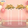 10pcs Acrylic Vase Set,23.6In Tall Clear Column Flower Vases for Wedding Centerpieces,Modern Geometric Table Decor Flower Stands