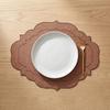 Linen Placemats with Embroidery Overlocking Dining Placemats Durable Anti-Slip Table Protector for Hotel Restaurant Kitchen