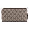 Gucci Neo Vintage Series Long Metal Tiger Head Decorated Logo Zipper Canvas And Leather Wallet Unisex Wallet Ebony Brown Yellow 473953-K9GOT-8861