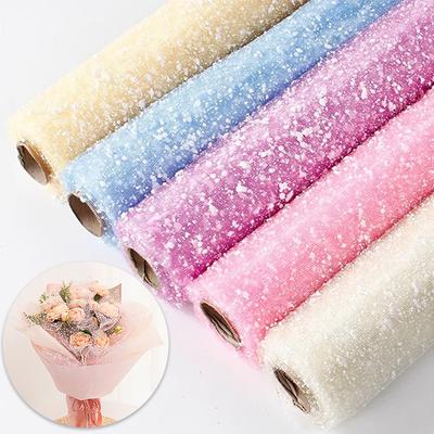 1 Stück dekorative Feiertagsverpackung Blumengeschäft Geschenk Schneepunktbeutel Blumengitter Weihnachten DIY handgefertigt romantisch