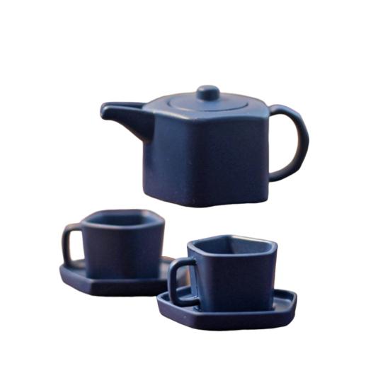 

1 комплект коллекционной новинки изысканного качества 1:12/1:6 реалистично выглядящих миниатюрных чайных изделий, модель чайника, ролевые игры, кухонная игрушка, кукольный домик S синий