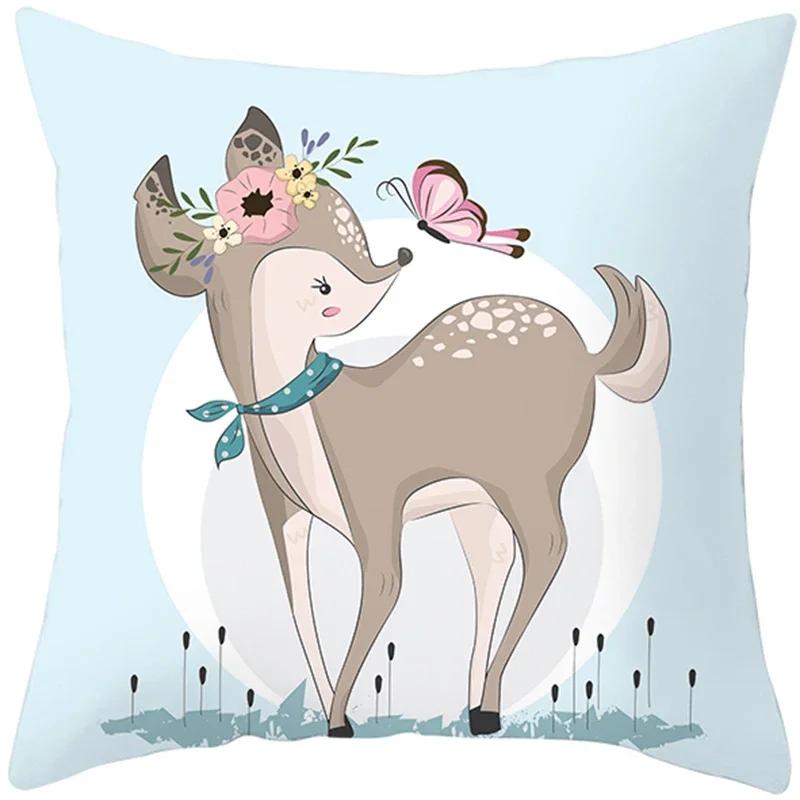 Cute Animals Printing Throw Pillow Case Home Decor for Sofa Bedroom Polyester Cushion cover Designer Funda Cojines x
