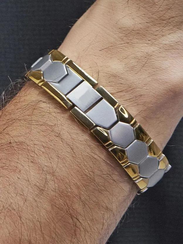 Men's Detachable Magnet Bracelet, Hexagonal Energy Storage Bracelet