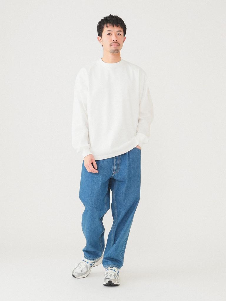Beams Long Sleeve Jersey Size 11140220803 Men's T-Shirt, White, M,