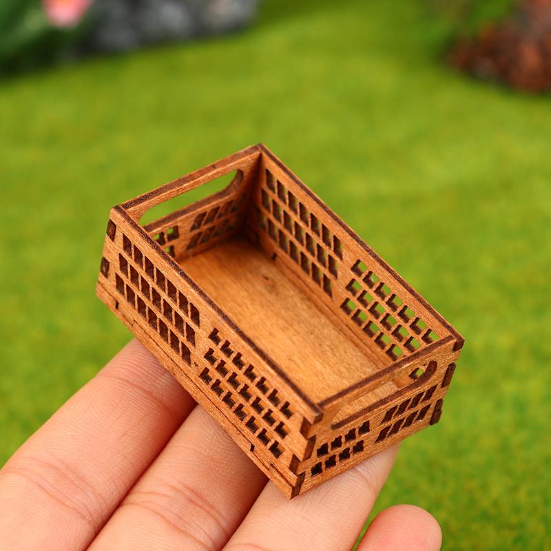1 sett 1:12 Dukkehus Miniatyr Brødhylle Kakehylle Oppbevaringsboks/Kurv M/Bakeklemme Scenedekor Dukkehus Tilbehør
