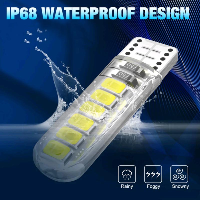 10pcs Universal Car Interior Dome Lighting Lamp Car License Plate Light Bulb Car T10 2835 Reading Light Auto Light Accessories