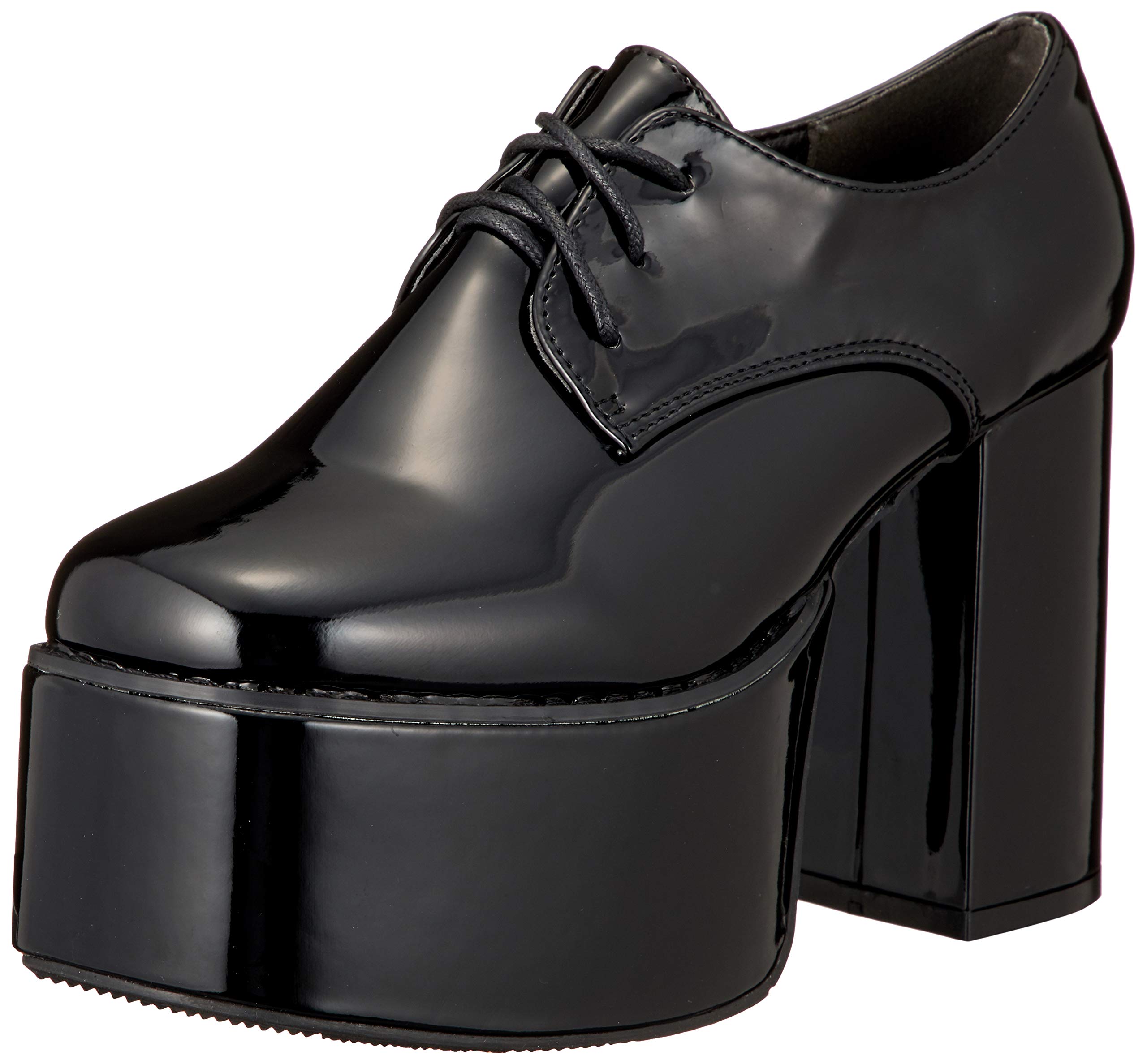 

thick square black medium [Love Hunter] Lace-up shoes, lace-up boots, sole, 10.5cm heel, toe, platform, 1533, women s, enamel,