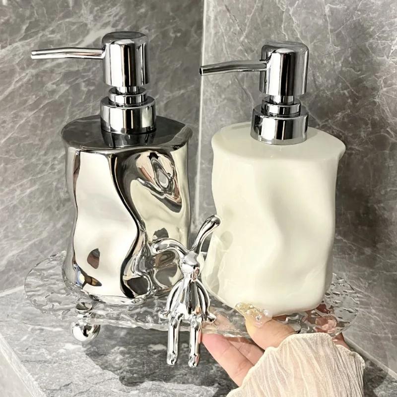 400ML Irregular Ceramic Lotion Bottle Press Hand Sanitizer Dispenser Bottle Shampoo Shower Gel Soap Dispenser Split Bottle