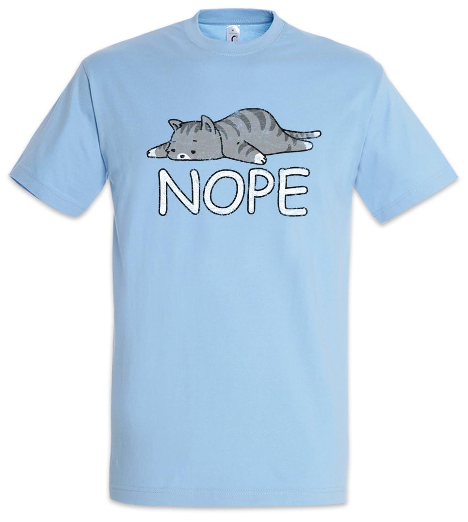 Nope Cat Meow Cats Cat Love Fun Addiction Addicted Grumpy Sleep Sleeping T-Shirt S