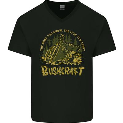 Unisex Shirt Cotton Oversize Large Size Bushcraft Funny Outdoor Persui Camping Scou Mens V-Neck Cotton T-Shirt