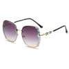 Korean Style Rimless Rhinestone Sunglasses – Women's Trendy Diamond-Studded UV Protection, Slimming Big Face Street Style.