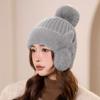 New Winter Knitted Hat Women's Fleece Thickened Autumn and Winter Wool Hat Mother Warm Ear Protection Hat Riding Windproof