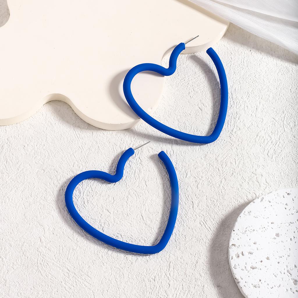 Fashion Geometric Personality Neon Acrylic Big Star Hoop Earring For Women Hollow Heart Earring Jewelry