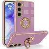 Protective Case - BOOLING - Samsung Galaxy A55 5G - Shockproof Silicone - Rotating Ring Stand - Purple