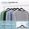 Velvet Non-Slip Hangers – Space Saving Plastic Closet Organizer, Luxury Clothes Hooks for Thick Coats