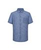 Dagseusyeocheu Linen Blend Small Check Short Sleeve Shirt Regular Fit Navy_Dls2Shcs112N1