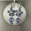 Light Luxury Zircon Flower Necklace Celebrity Style Earrings Design Set High Quality Ear Jewelry
