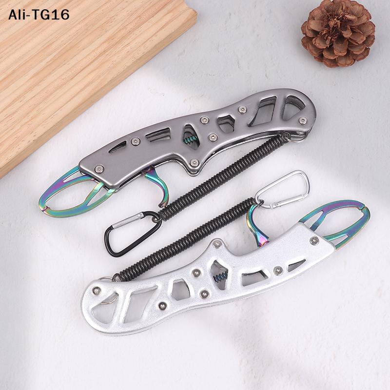Fishing Aluminum Alloy Fishing Grip Pliers Fishing Lip Gripper Fish Plier Hand Grip With Tool Rope Fishing Accessories