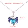 Exquisite Fashion Color Dragon Pendant Necklace For Women Blue Purple Dragon Necklace Cute Dragon Party Jewelry Gift