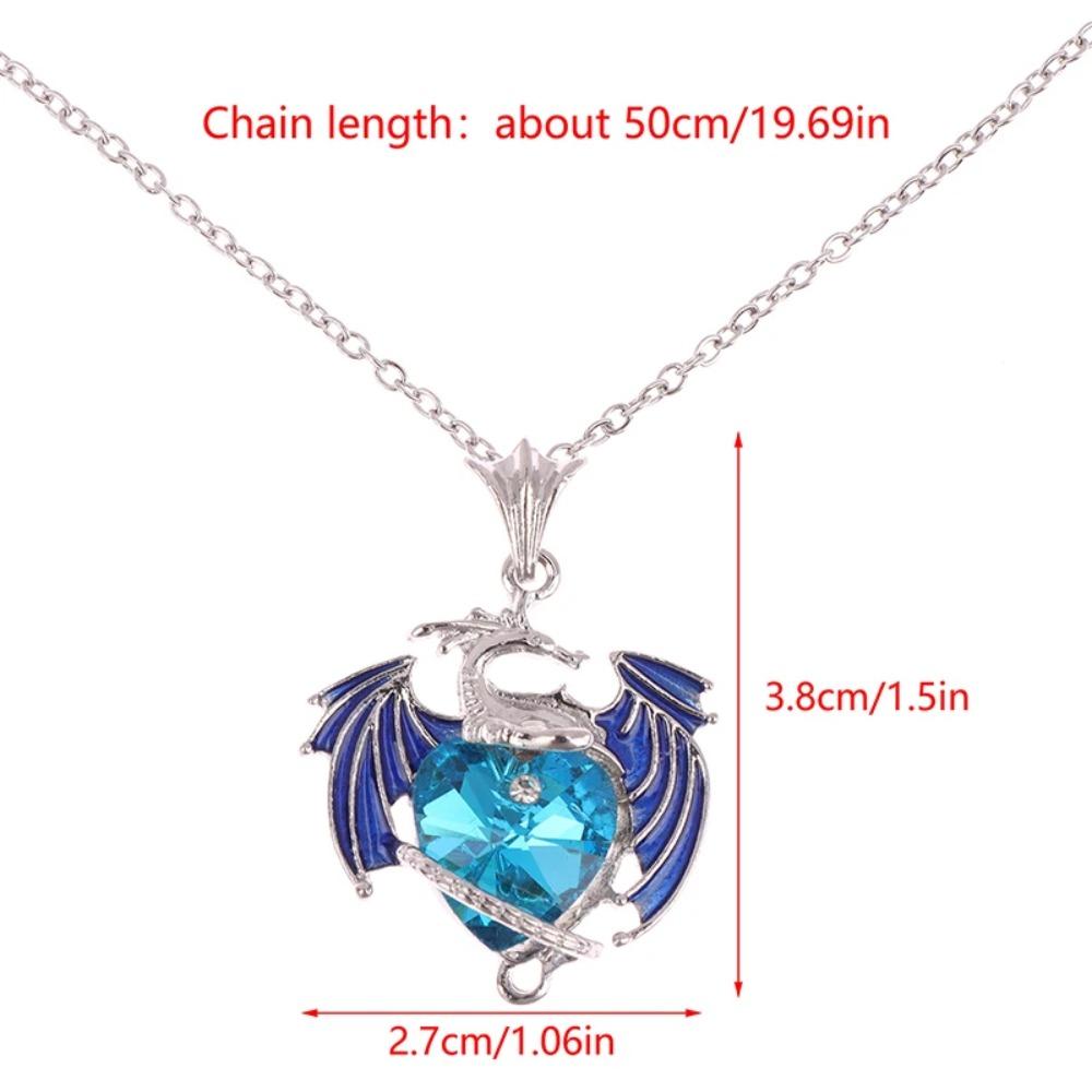 Exquisite Fashion Color Dragon Pendant Necklace For Women Blue Purple Dragon Necklace Cute Dragon Party Jewelry Gift
