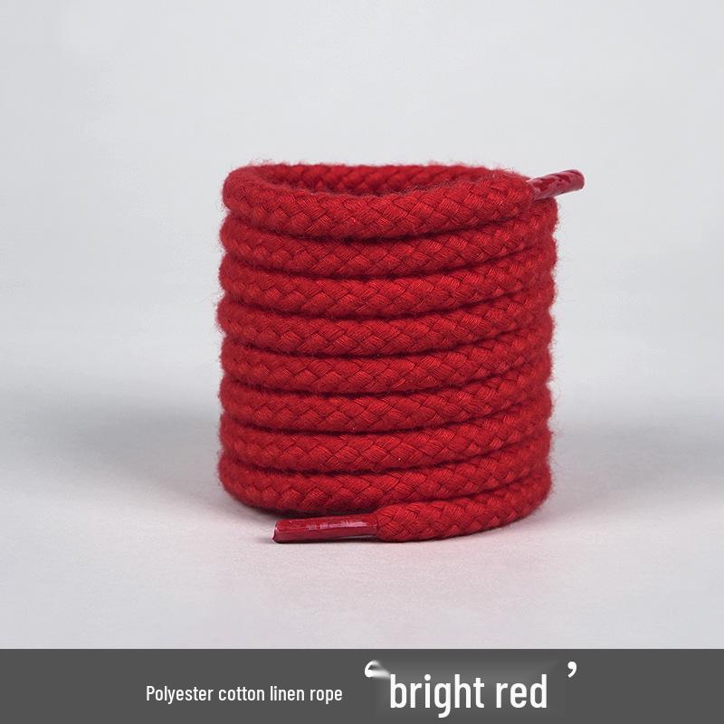 6mm Kenderkötél Cipőfűző Pár - Vastag Kerek Stílus Converse AJ Casual Sneakerekhez (Fehér/bézs)