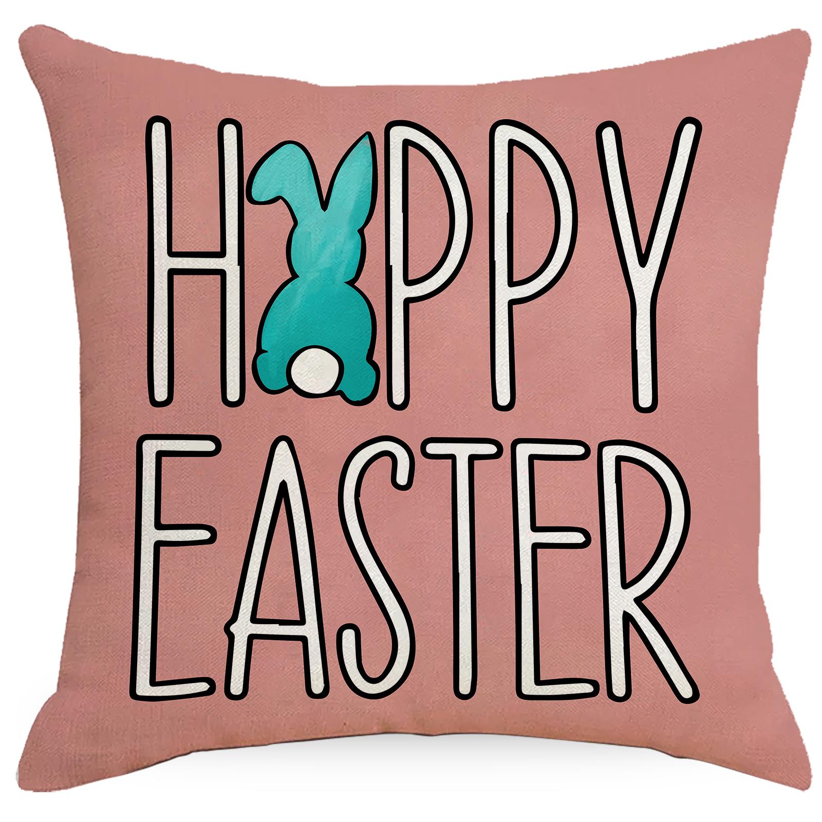 

Easter Cute Rabbit Easter Egg Pillow Cover Sofa Living Room Pillow Cover Home New Style Premium Durable Quality 45 * 45Cm