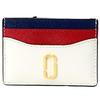 Marc Jacobs Saffiano Leather Card Case with Snapshot Double J Slim Card Business Card Coconut M0013355 Logo, Case, Holder, Multi,