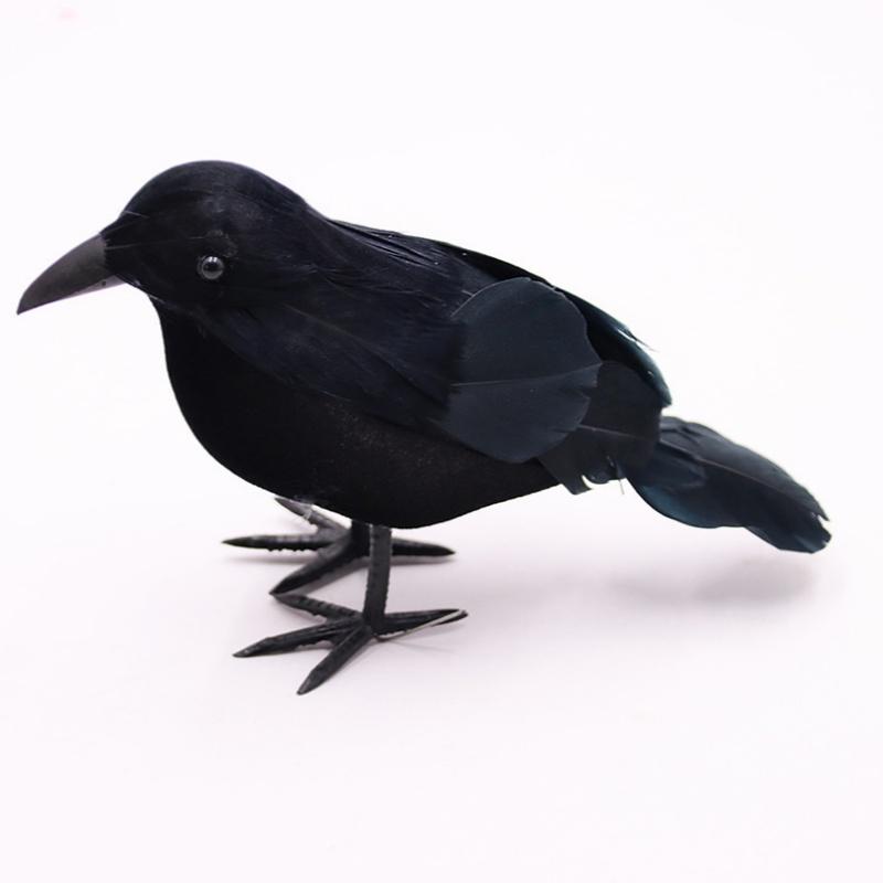 

Halloween realistic black crow, retro style, artificial feathers - decorative props, indoor decoration, no need for electricity 1pcs чёрный