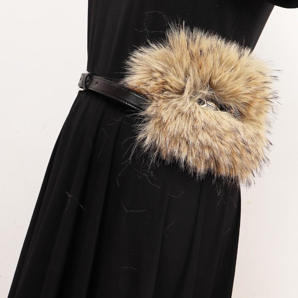 Fascia in Finta Pelliccia Peluche Stile Ragazza Piccante Y2K Moda Cintura Peluche Donna/Ragazze