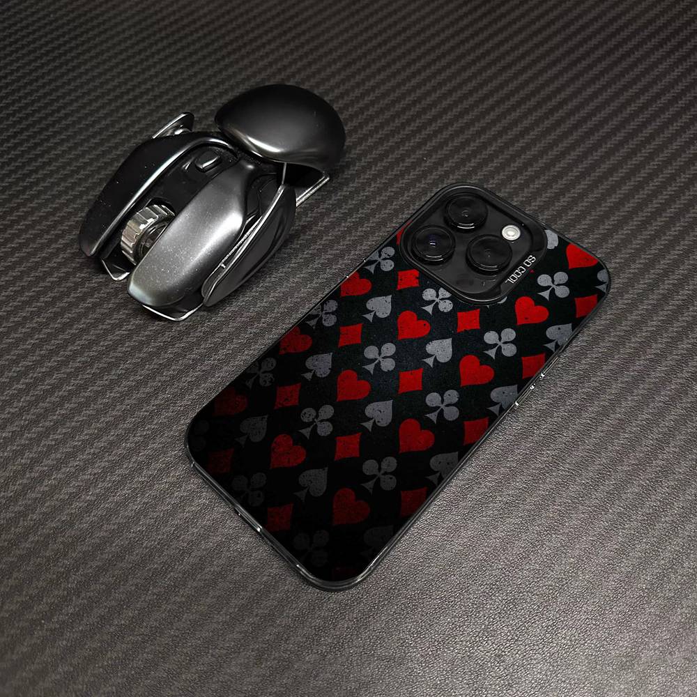 Poker Pattern Game Color Phone Case For IPhone 17 16 15 14 13 12 11 Pro Max Plus Pro Shell