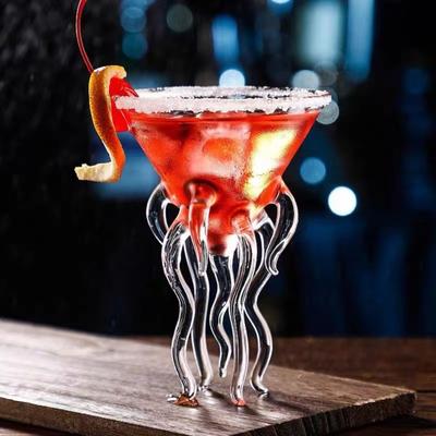 Octopus Tentacle Wine Goblets, Jellyfish Shape Cocktail Glass, Artistic Stemware for Wine, Cool Bar Decor, Unique Birthday Gift for Her Him
