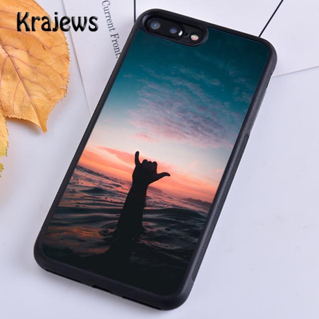 Krajews Surfing Sea Beach Surfboard Wave Phone Case For iPhone 17 Air 15 16 14 plus 11 12 13 pro max coque Shell Fundas