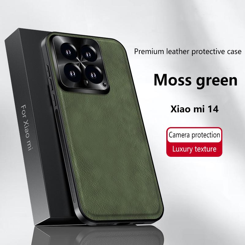 For Xiaomi Mi 14 Case Magnetic Elegant Leather Wear-Resistant Lens Fully Covered Non-Slip Grip Edge Cover Shell
