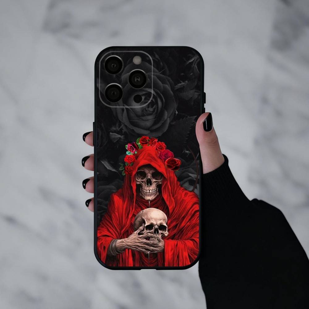 

Santa M-Muerte P-print-T Phone Case For iPhone 17pro,16,15,14,13,12,11 Plus,Pro Max,XS,Soft Silicone Black Cover iPhone15