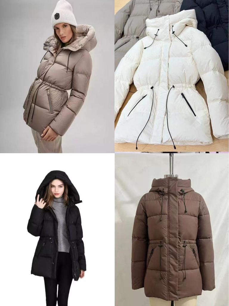 2025 European & American Women's Mid-Length Hooded Down Cotton Coat - Thickened & Slimming Outerwear Trend