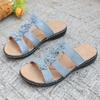 Summer sandals new hollow flat-bottomed fish mouth flower casual and comfortable sandals women's large size 43