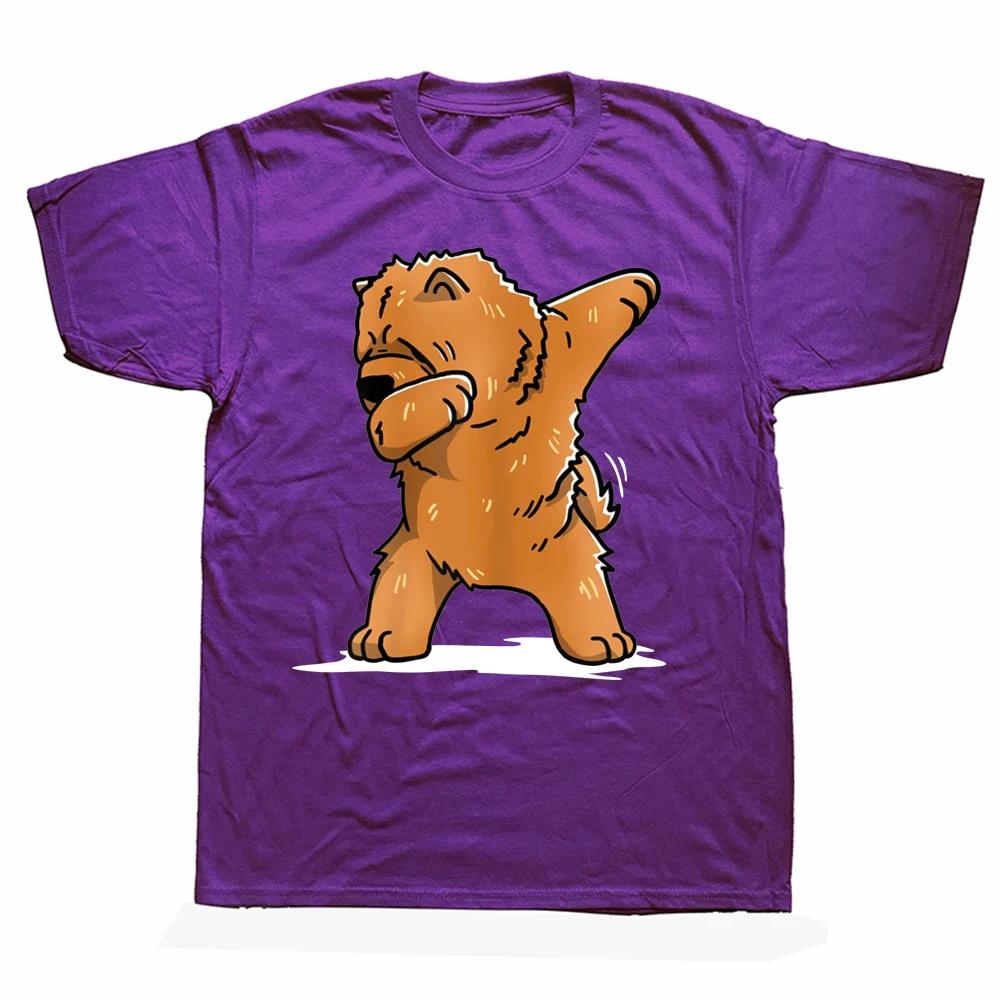 Dabbing Chow Chow Dab Dance Dog T Shirts Graphic Cotton Streetwear Short Sleeve Birthday Gifts Vintage Style Tshirt UnisexF