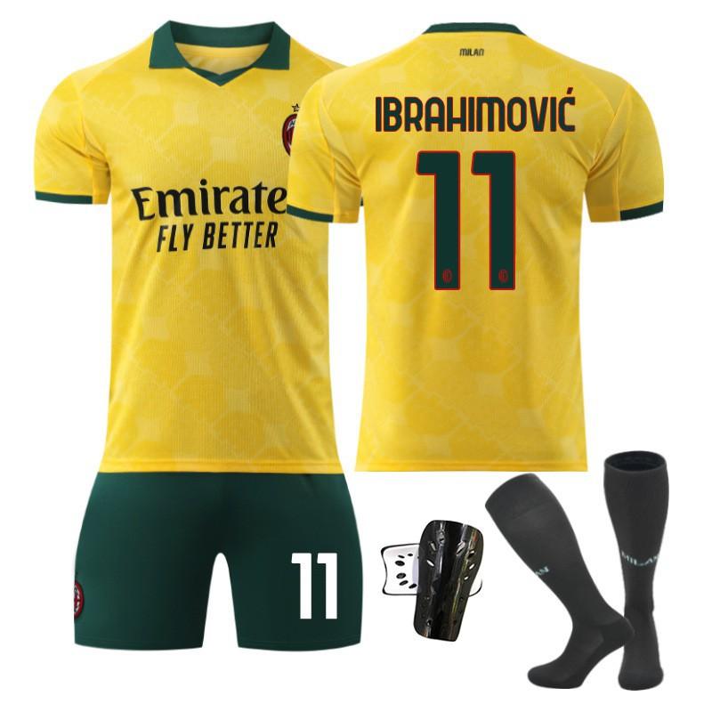Stagione 2025-26 AC Milan Divisa da Calcio a Due Ospiti Set Bambino 10 Leo 14 Modric Ibrahimovic Maglia