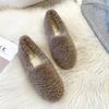 Luxury Lambwool Moccasins Femme Winter Cotton Shoe Women Warm Plush Loafers Comfy Curly Sheep Fur Flats Woman Large Size 40-43