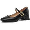 Marrone Nudo Nero Tacchi Bassi Scarpe Décolleté da Donna Mary Janes Moda Cinturino Ufficio Festa Matrimonio Scarpe da Donna Autunno Confortevoli