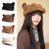 Multicolor Octagonal Cap Suede Newsboy Cap Fashion Beret Hat  Autumn Winter