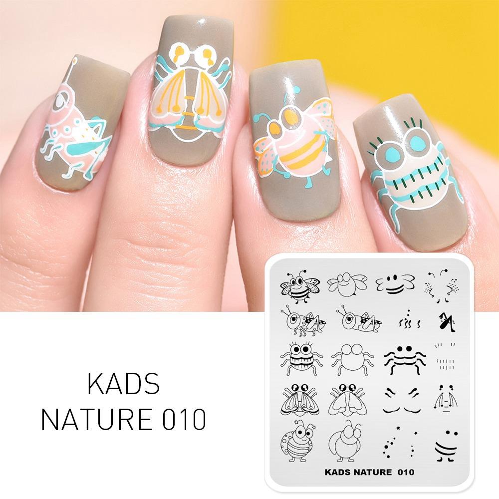 kads Nail Art Stamping Plates 63 Designs Nature Series Nail Template Stencil Plates for Nail Salon