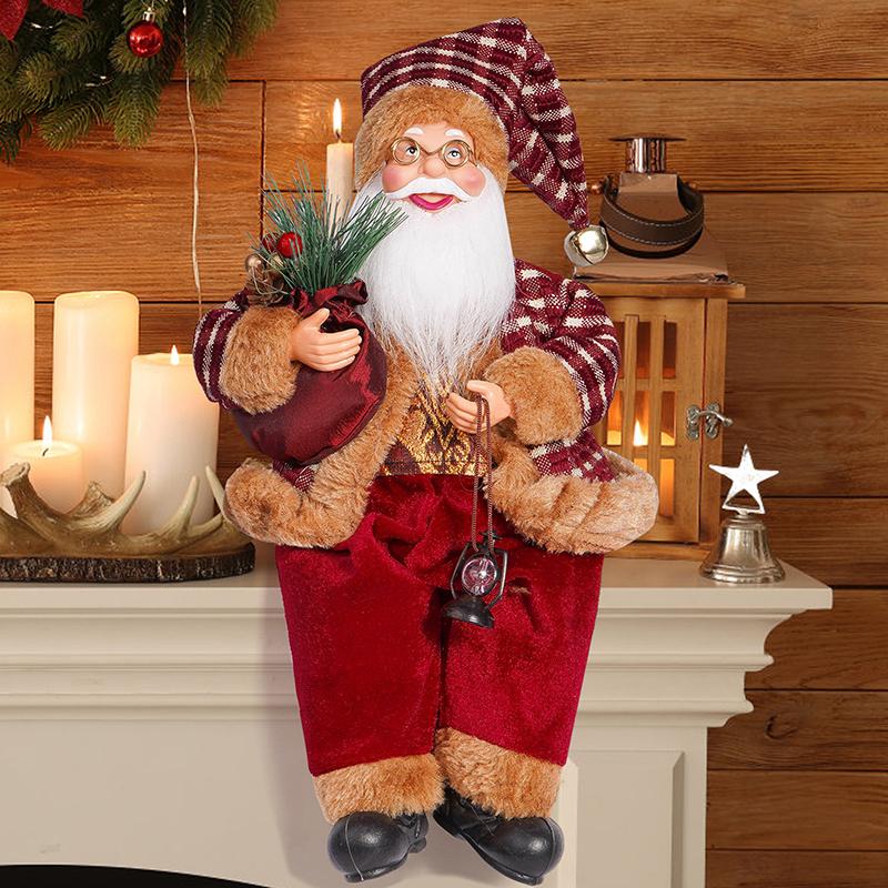 1PC Festive Santa Claus Decor for Shop Displays Handcrafted Santa Ornament for Mantle