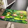 VIKAMA Cartoon Singing Frogs Printed Rug Gaming Room Mat Bathroom Rug Kitchen Mat Living Room & Bedroom Rug Home Decor