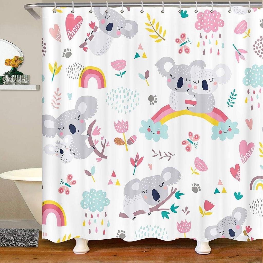 Crane Fabric Shower Curtain Flying Bird Flower Shower Curtain Boys Girls Japanese Crane Painting Bathroom Waterproof Accessori